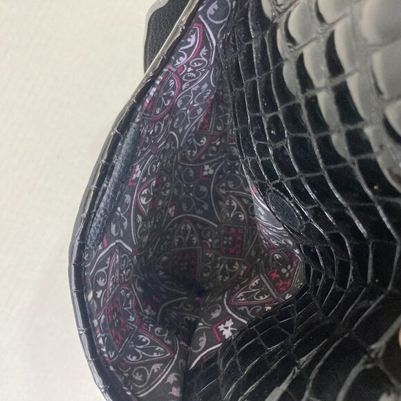 Brighton Peyton Pebbled Leather Crossbody Bag / Purse E077736 Black 12.5"x12" - Picture 14 of 16